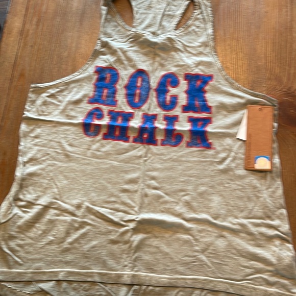 Retro Brand KU Rock Chalk Racerback Tank sz L NEW - Picture 1 of 4